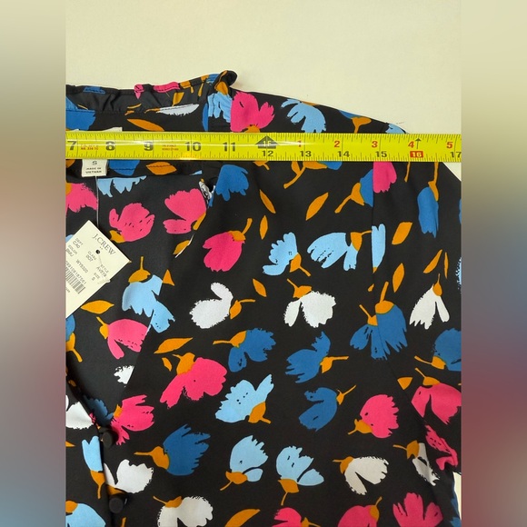 NWT J.CREW Top  Floral Ruffle Neck Button Down Blouse size S - Picture 5 of 9